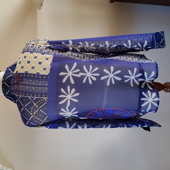 Desiqual Ladies Long Sleeve Sheer Blouse Medium - Picture 5 of 7